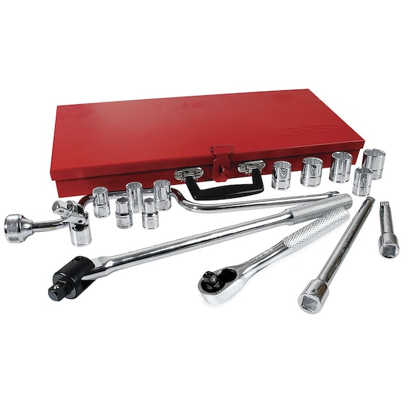 1/2" drive socket set with accessories 17 piece